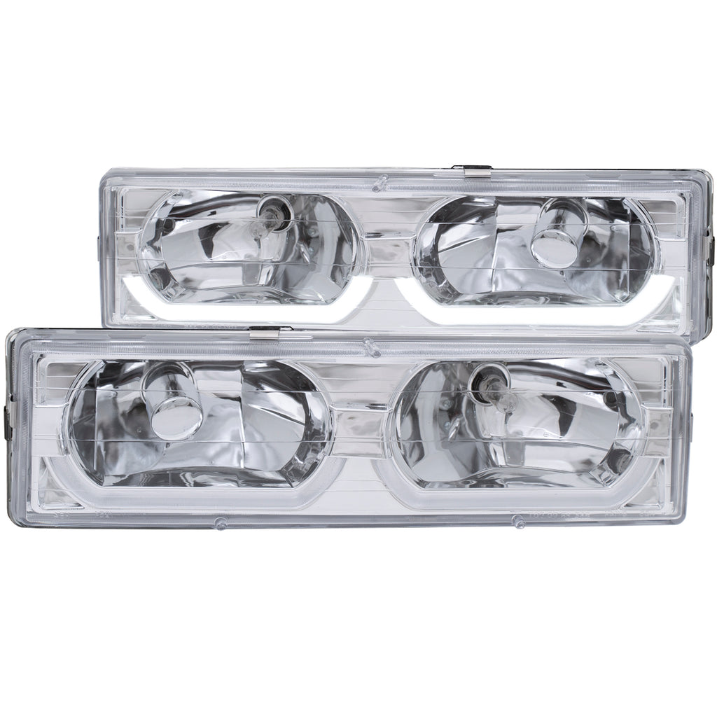 ANZO USA 111300 Crystal Headlight Set for Select Chevrolet Blazer, Chevrolet C1500, Chevrolet C1500 Suburban, Chevrolet C2500, Chevrolet C2500 Suburban, Chevrolet C3500, Chevrolet K1500, Chevrolet K1500 Suburban, Chevrolet K2500, Chevrolet K2500