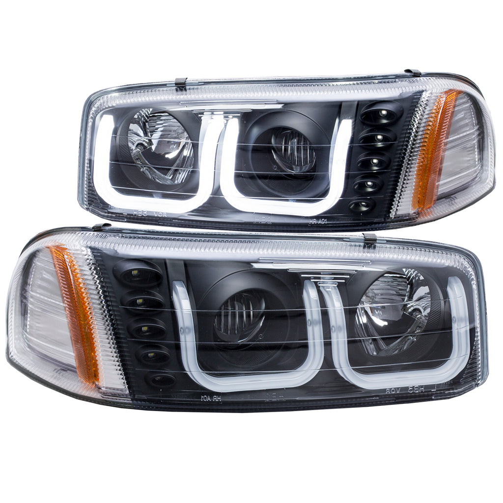 ANZO USA 111303 Projector Headlight Set for Select GMC Sierra 1500, GMC Sierra Classic, GMC Sierra HD, GMC Sierra HD Classic, GMC Sierra 2500, GMC Sierra HD, GMC Sierra HD Classic, GMC Sierra 3500, GMC Sierra Classic, GMC Yukon, GMC Yukon XL 1500, GMC