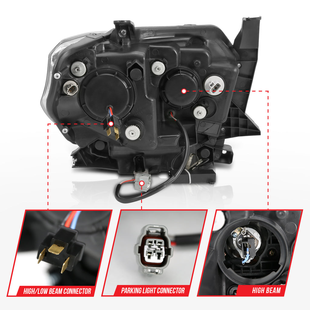 ANZO USA 111326 Projector Headlight Set for Select Toyota Tundra