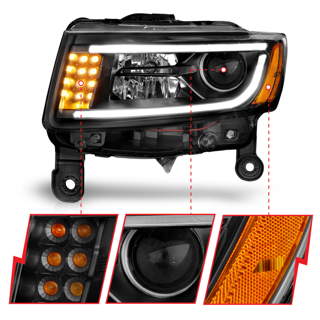 ANZO USA 111329 Projector Headlight Set for Select Jeep Grand Cherokee