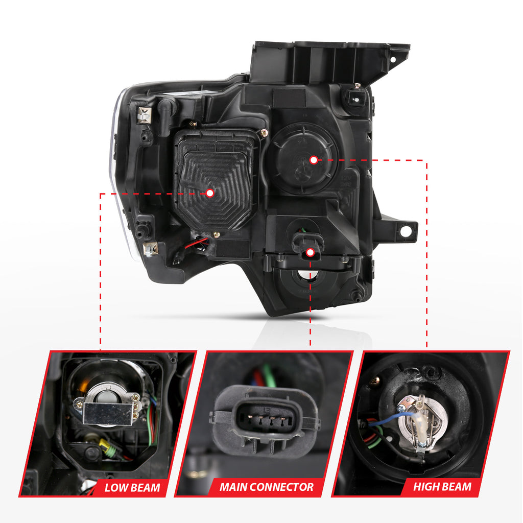 ANZO USA 111352 Projector Headlight Set for Select Ford F-150