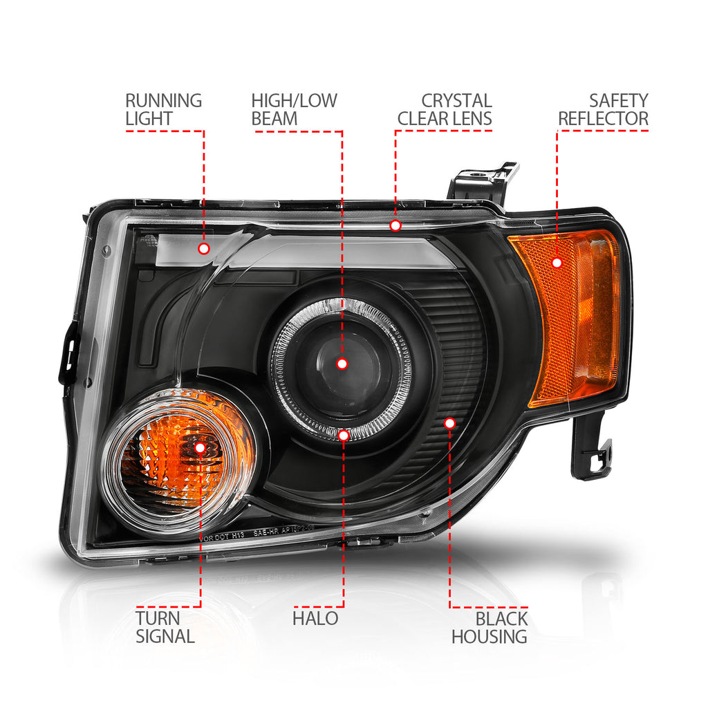 ANZO USA 111355 Projector Headlight Set for Select Ford Escape