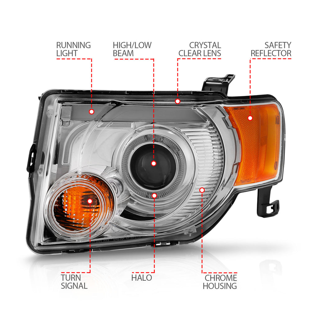 ANZO USA 111356 Projector Headlight Set for Select Ford Escape