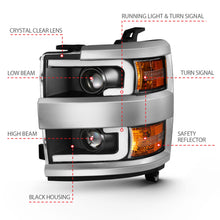 Load image into Gallery viewer, ANZO USA 111359 Projector Headlight Set for Select Chevrolet Silverado HD, Chevrolet Silverado HD