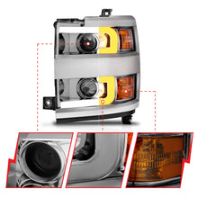 Load image into Gallery viewer, ANZO USA 111366 Projector Headlight Set for Select Chevrolet Silverado HD, Chevrolet Silverado HD