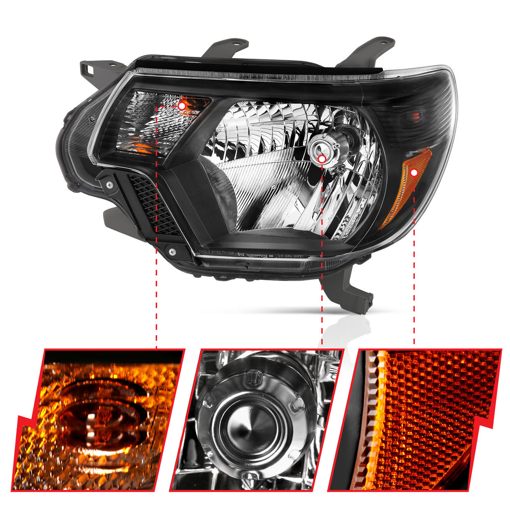 ANZO USA 111395 ANZO USA Crystal Headlights for Select Toyota Tacoma