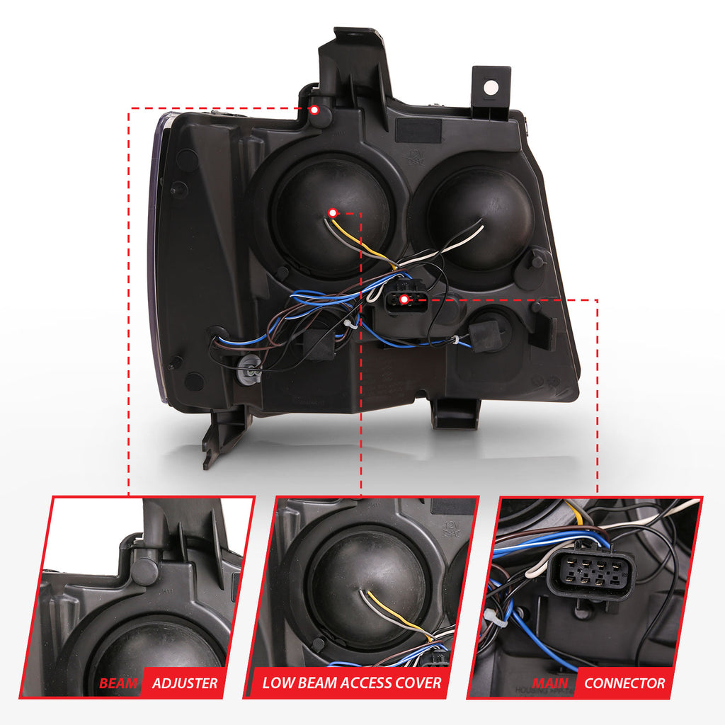 ANZO USA 111402 ANZO USA Projector Headlights for Select Chevrolet Avalanche, Chevrolet Suburban, Chevrolet Tahoe