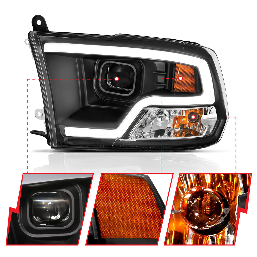 ANZO USA 111404 ANZO USA Projector Headlights for Select Dodge Ram 1500, Dodge Ram 2500, Dodge Ram 3500, Ram 1500, Ram Classic, Ram 2500, Ram