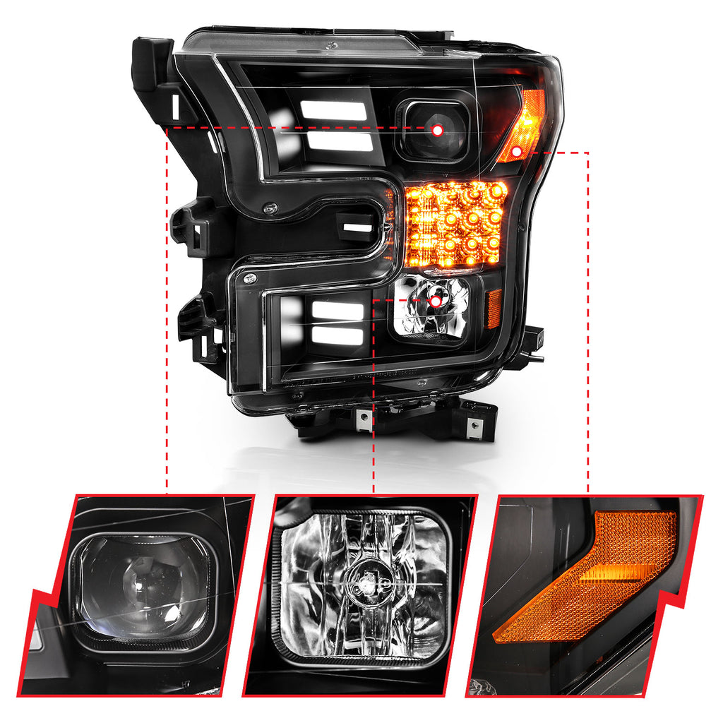 ANZO USA 111408 ANZO USA Projector Headlights for Select Ford F-150