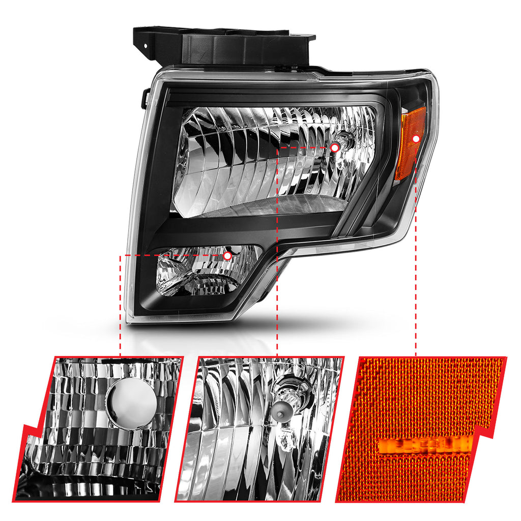 ANZO USA 111428 Crystal Headlights for Select Ford F-150