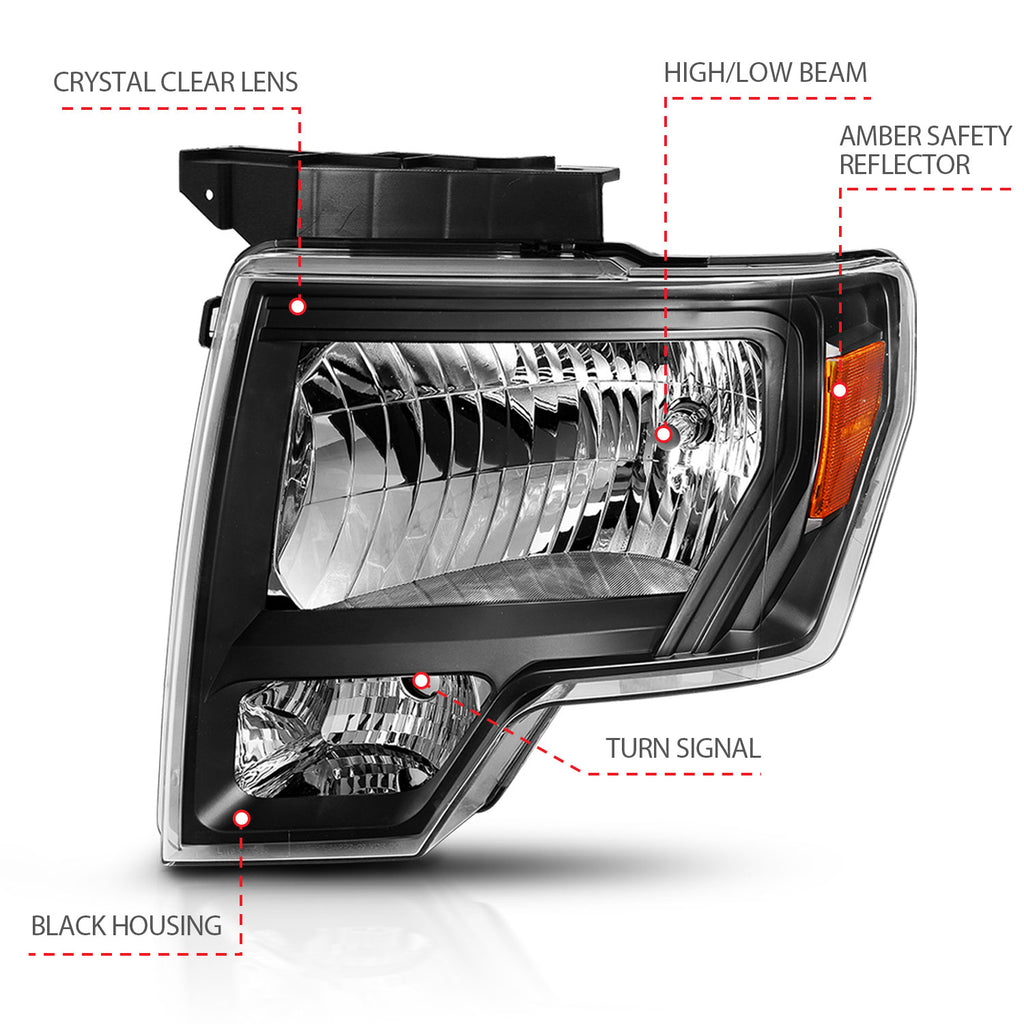 ANZO USA 111428 Crystal Headlights for Select Ford F-150