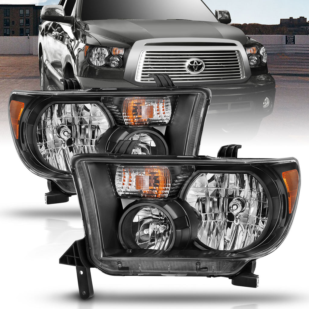 ANZO USA 111436 Crystal Headlights for Select Toyota Sequoia, Toyota Tundra