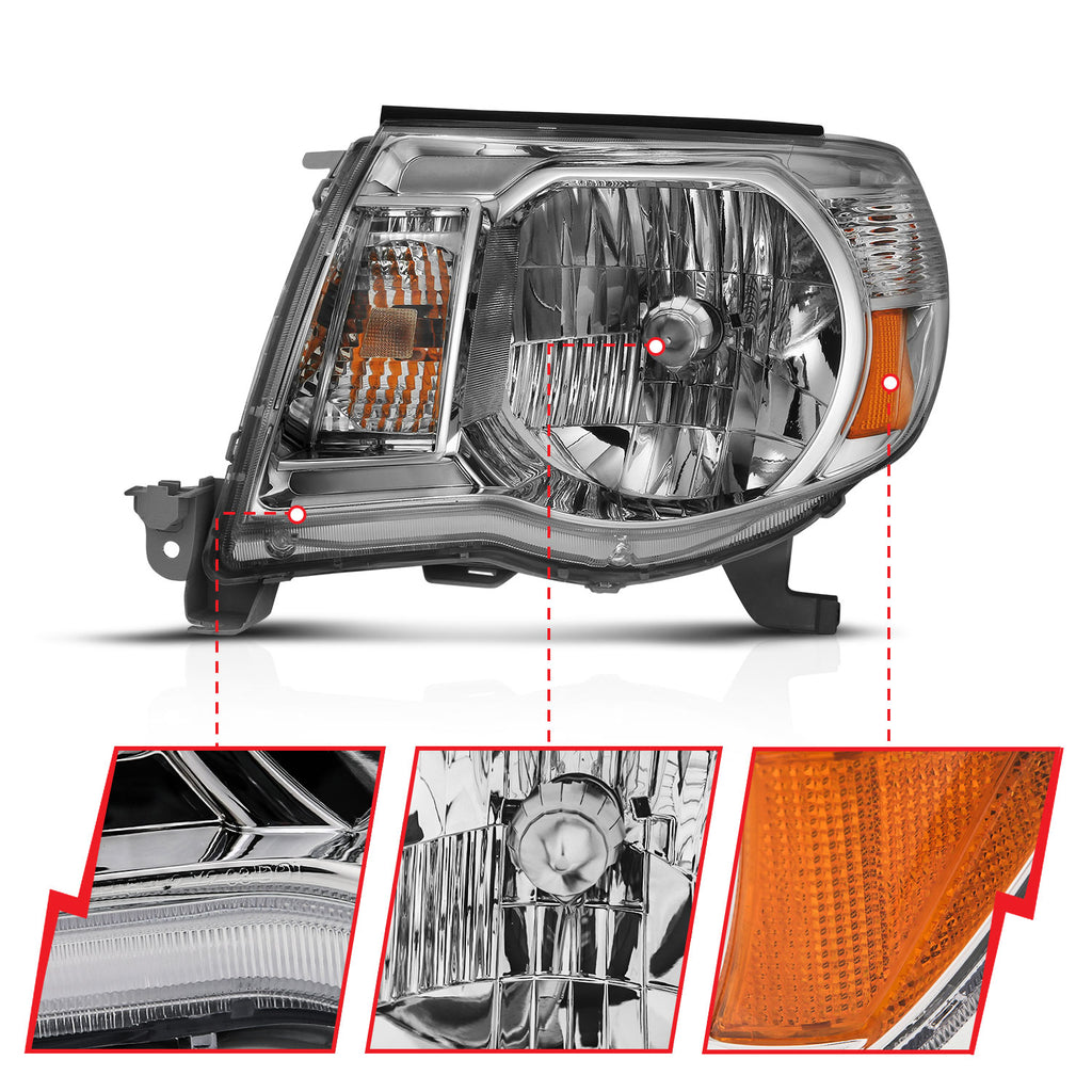 ANZO USA 111437 Crystal Headlights for Select Toyota Tacoma