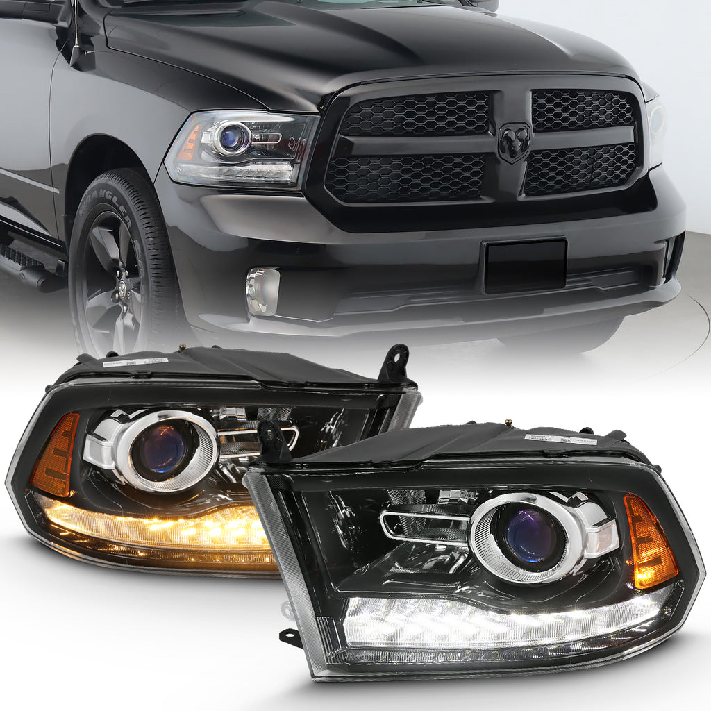 ANZO USA 111439 ANZO USA Projector Headlights W/ Halo for Select Dodge Ram 1500, Dodge Ram 2500, Dodge Ram 3500, Ram 1500, Ram Classic, Ram 2500, Ram