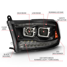 Load image into Gallery viewer, ANZO USA 111441 Projector Headlight for Select Dodge Ram 1500, Dodge Ram 2500, Dodge Ram 3500, Ram 1500, Ram Classic, Ram 2500, Ram