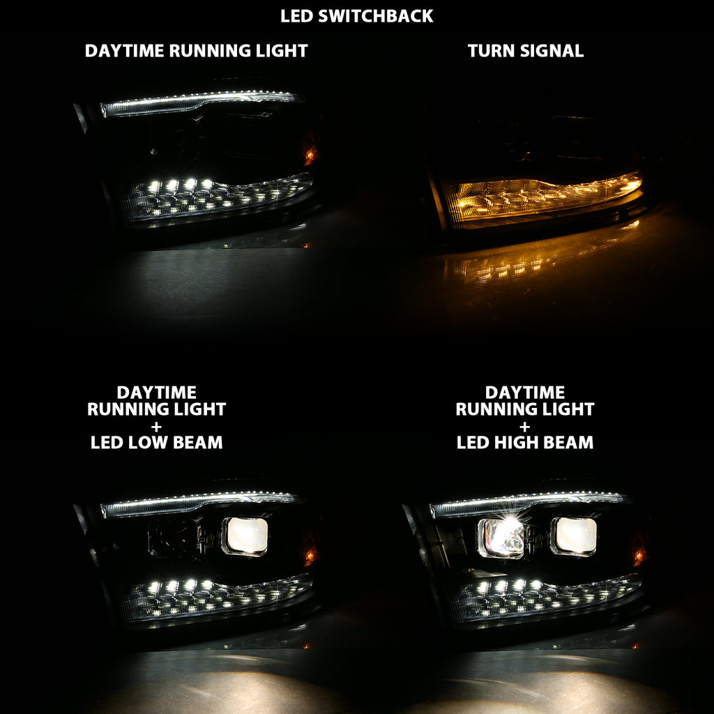 ANZO USA 111441 Projector Headlight for Select Dodge Ram 1500, Dodge Ram 2500, Dodge Ram 3500, Ram 1500, Ram Classic, Ram 2500, Ram