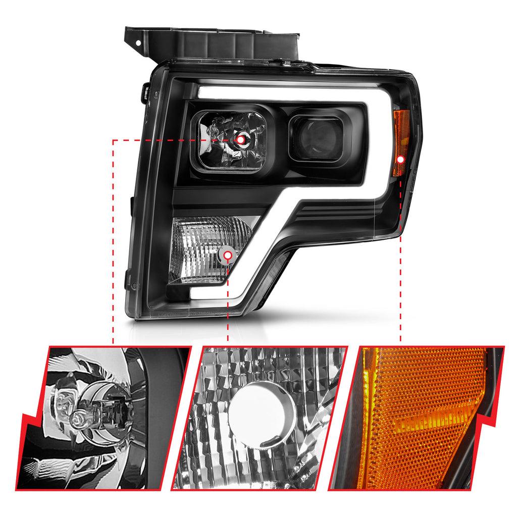 ANZO USA 111443 Projector Headlight for Select Ford F-150