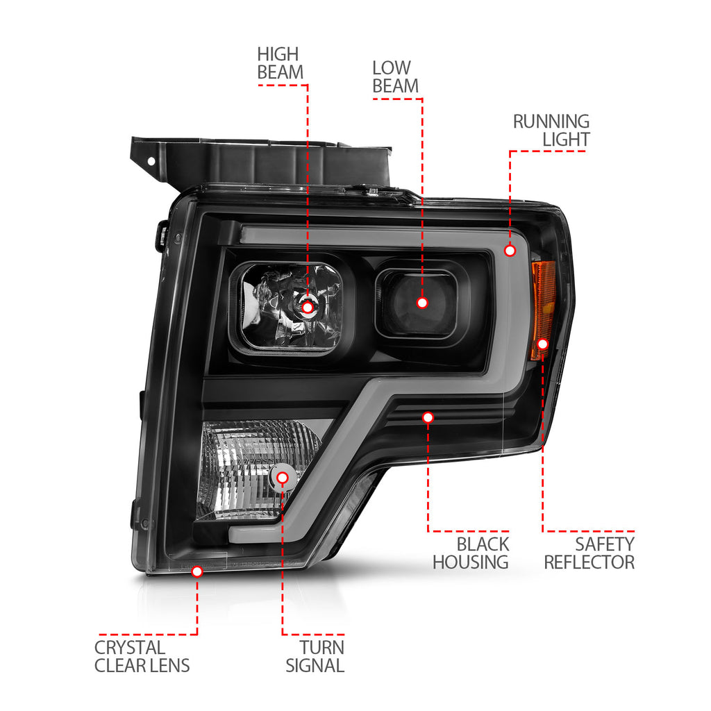 ANZO USA 111443 Projector Headlight for Select Ford F-150