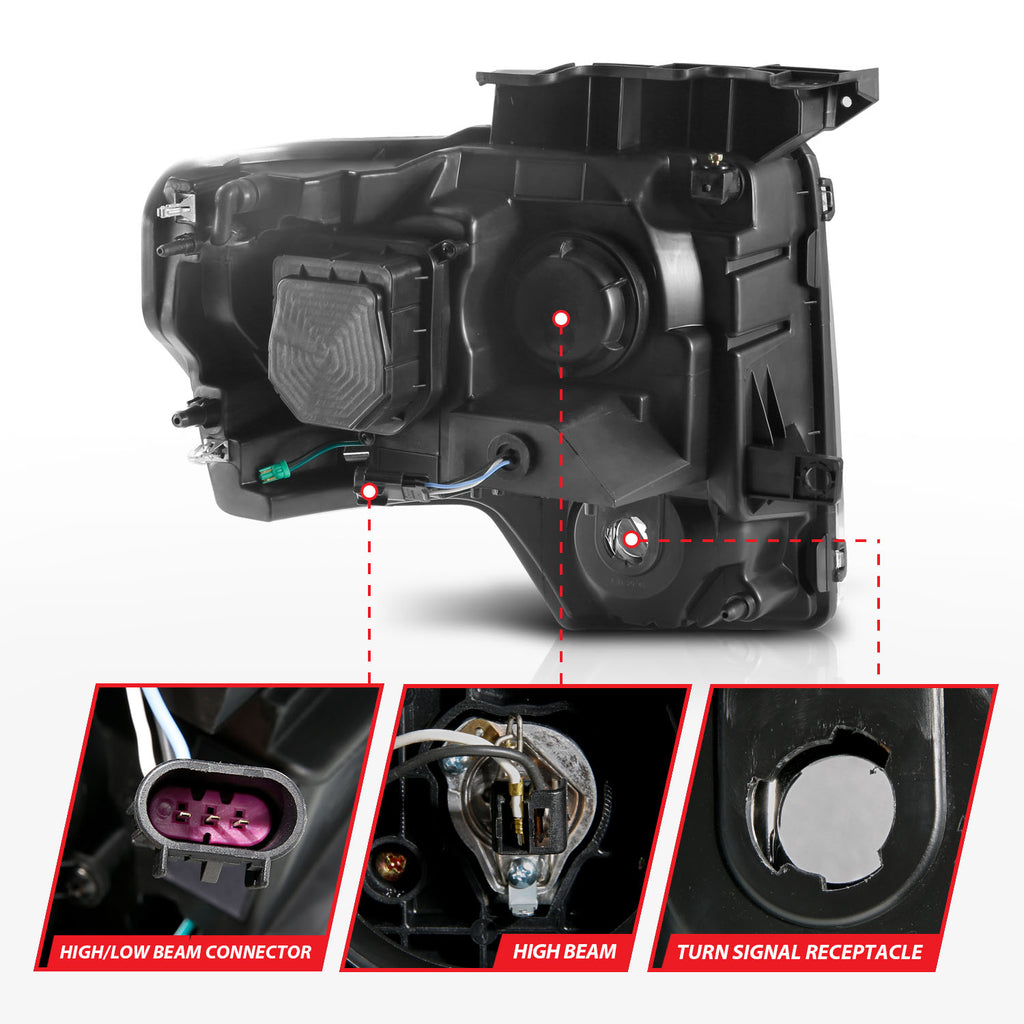 ANZO USA 111443 Projector Headlight for Select Ford F-150