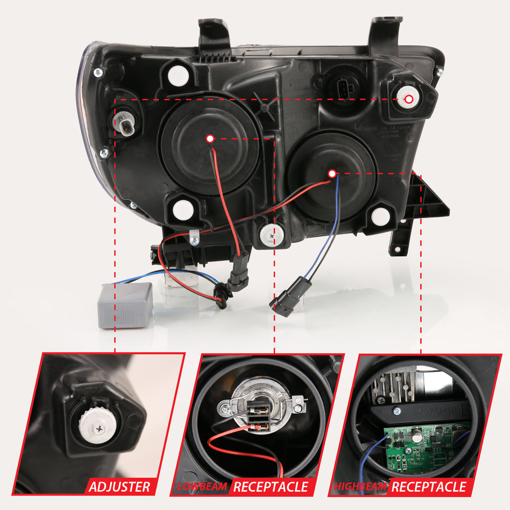 ANZO USA 111447 Projector Headlight for Select Toyota Sequoia, Toyota Tundra