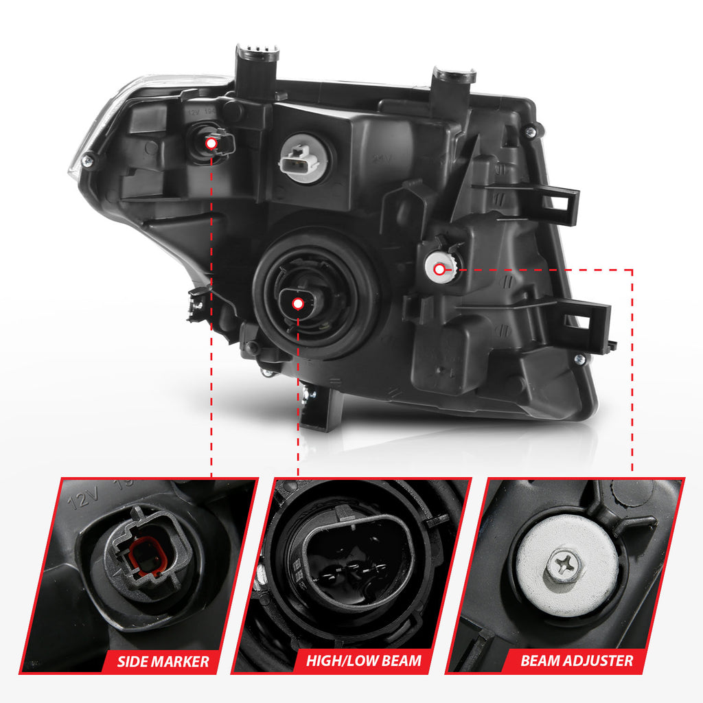ANZO USA 111463 Crystal Headlight for Select Nissan Frontier, Nissan Pathfinder