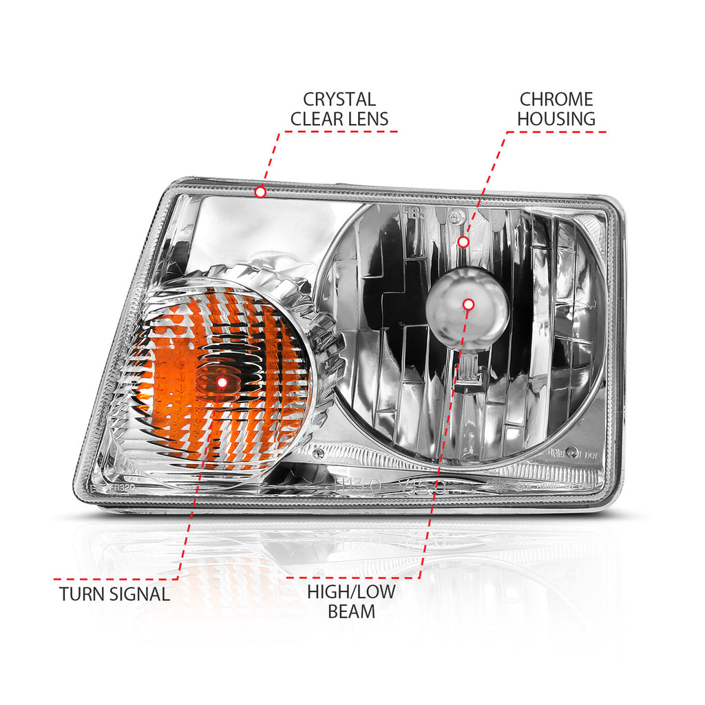 ANZO USA 111473 Crystal Headlights for Select Ford Ranger