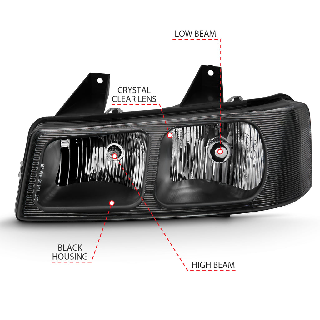 ANZO USA 111474 Crystal Headlights for Select Chevrolet Express 1500, Chevrolet Express 2500, Chevrolet Express 3500, GMC Savana 1500, GMC Savana 2500, GMC Savana