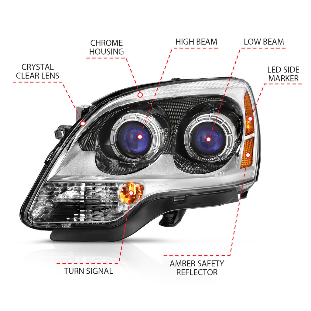 ANZO USA 111476 Crystal Headlights for Select GMC Acadia