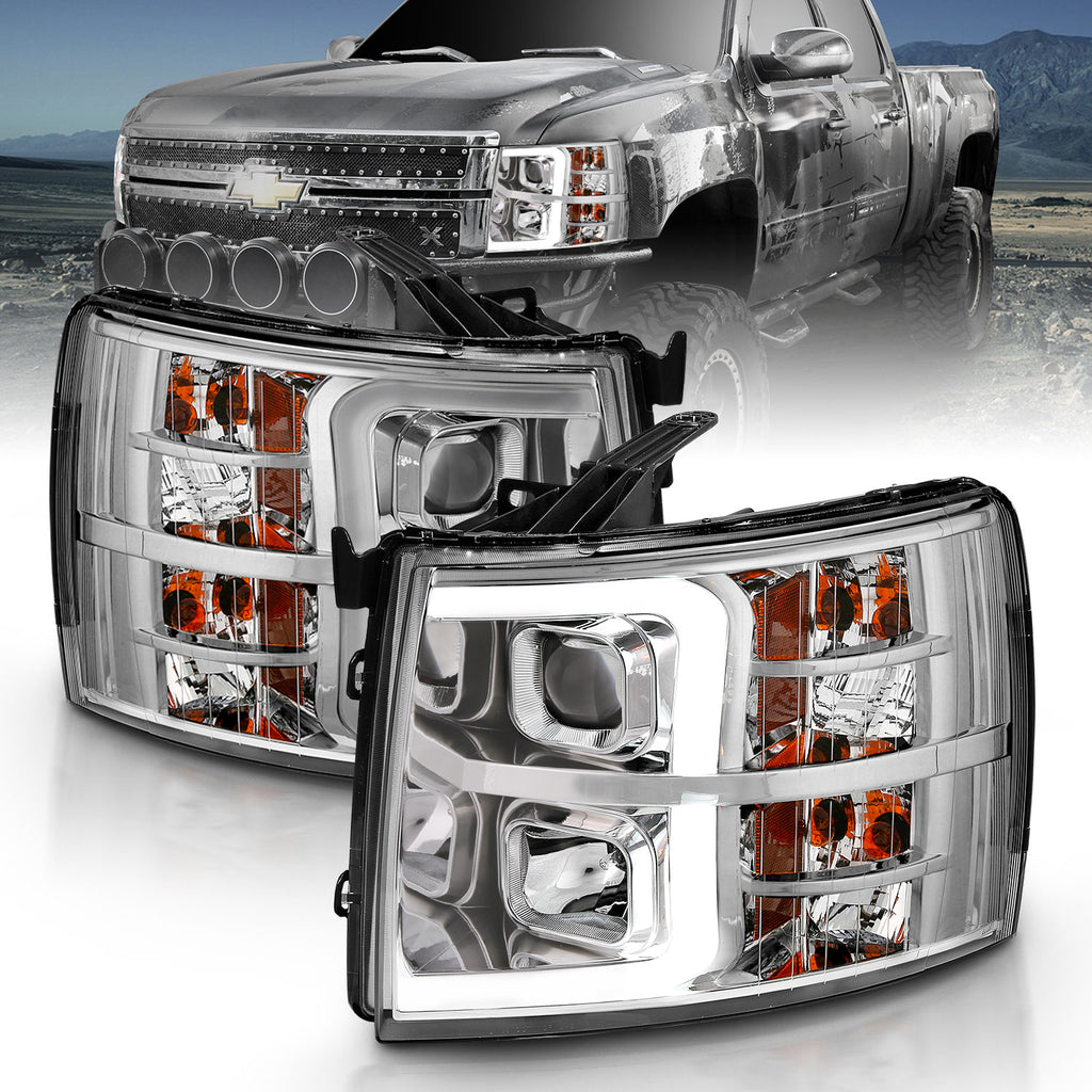 ANZO USA 111481 Projector Headlights for Select Chevrolet Silverado 1500, Chevrolet Silverado 2500, Chevrolet Silverado HD, Chevrolet Silverado 3500, Chevrolet Silverado HD