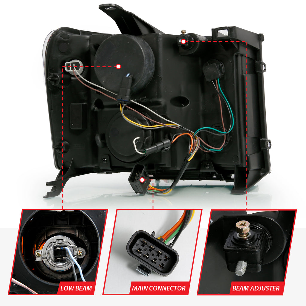 ANZO USA 111483 Projector Headlight for Select GMC Sierra 1500, GMC Sierra HD, GMC Sierra HD