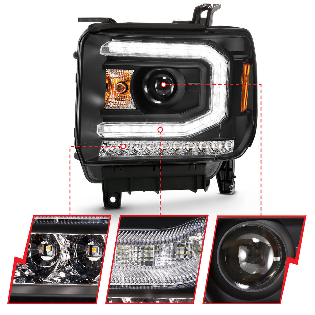 ANZO USA 111485 Projector Headlight for Select GMC Sierra
