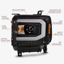 Load image into Gallery viewer, ANZO USA 111487 Projector Headlight for Select GMC Sierra, GMC Sierra 1500, GMC Sierra HD, GMC Sierra HD