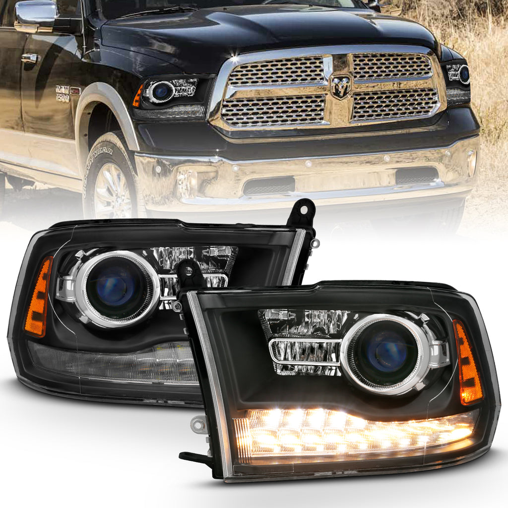 ANZO USA 111489 Projector Headlight for Select Dodge Ram 1500, Dodge Ram 2500, Dodge Ram 3500, Ram 1500, Ram Classic, Ram 2500, Ram