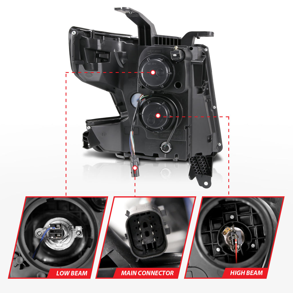ANZO USA 111493 Projector Headlight for Select Chevrolet Suburban, Chevrolet Tahoe