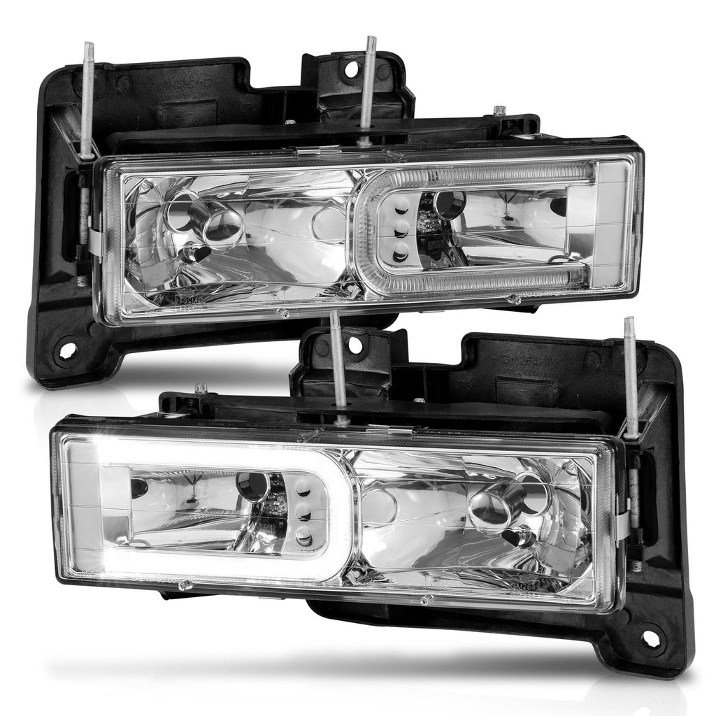 ANZO USA 111499 Crystal Headlight for Select Cadillac Escalade, Chevrolet Blazer, Chevrolet C1500, Chevrolet C1500 Suburban, Chevrolet C2500, Chevrolet C2500 Suburban, Chevrolet C3500, Chevrolet C3500HD, Chevrolet K1500, Chevrolet K1500 Suburban,