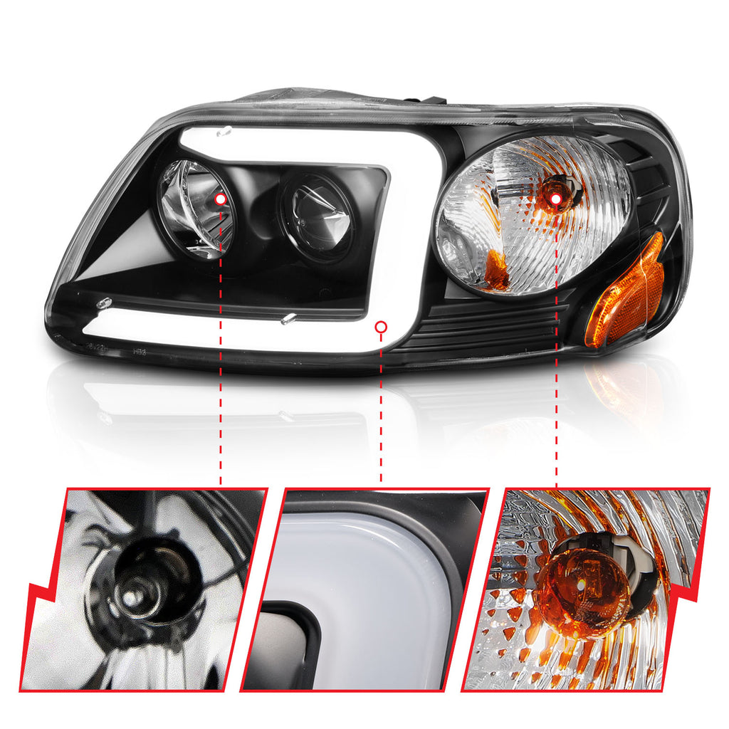 ANZO USA 111503 Crystal Headlight for Select Ford Expedition, Ford F-150, Ford F-150 Heritage, Ford F-250