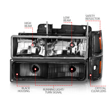 Load image into Gallery viewer, ANZO USA 111505 Crystal Headlight for Select Chevrolet Blazer, Chevrolet C1500, Chevrolet C1500 Suburban, Chevrolet C2500, Chevrolet C2500 Suburban, Chevrolet C3500, Chevrolet C3500HD, Chevrolet K1500, Chevrolet K1500 Suburban, Chevrolet K2500, Chevrolet