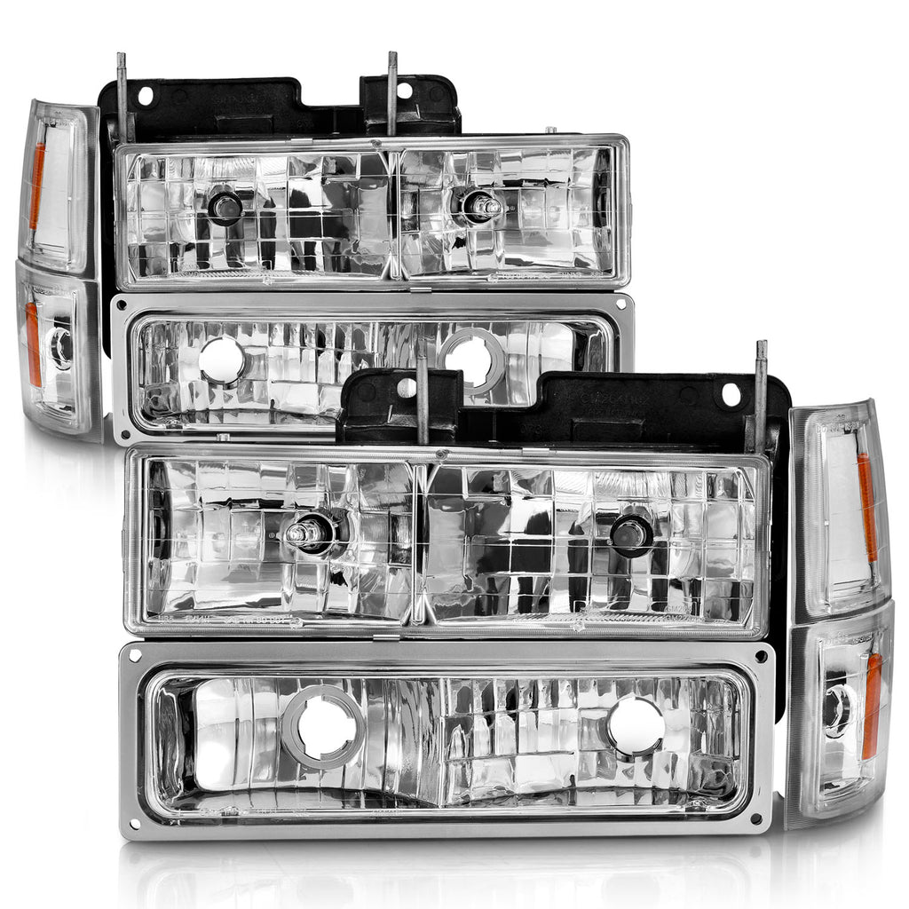 ANZO USA 111506 Crystal Headlight for Select Chevrolet Blazer, Chevrolet C1500, Chevrolet C1500 Suburban, Chevrolet C2500, Chevrolet C2500 Suburban, Chevrolet C3500, Chevrolet C3500HD, Chevrolet K1500, Chevrolet K1500 Suburban, Chevrolet K2500, Chevrolet
