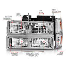 Load image into Gallery viewer, ANZO USA 111506 Crystal Headlight for Select Chevrolet Blazer, Chevrolet C1500, Chevrolet C1500 Suburban, Chevrolet C2500, Chevrolet C2500 Suburban, Chevrolet C3500, Chevrolet C3500HD, Chevrolet K1500, Chevrolet K1500 Suburban, Chevrolet K2500, Chevrolet