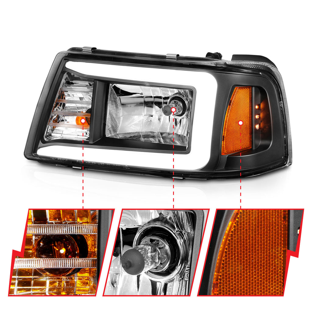 ANZO USA 111511 Crystal Headlight for Select Ford F-100 Ranger, Ford Ranger