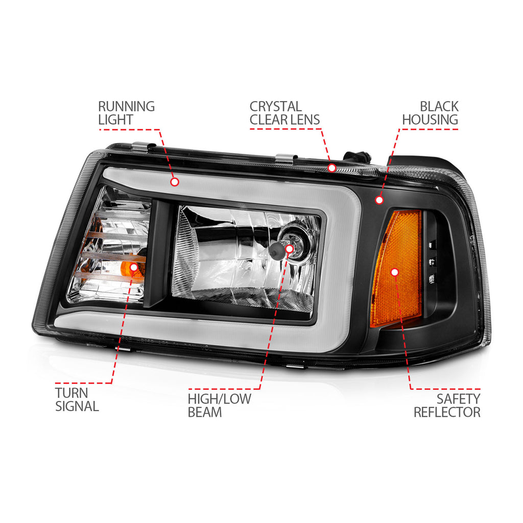 ANZO USA 111511 Crystal Headlight for Select Ford F-100 Ranger, Ford Ranger