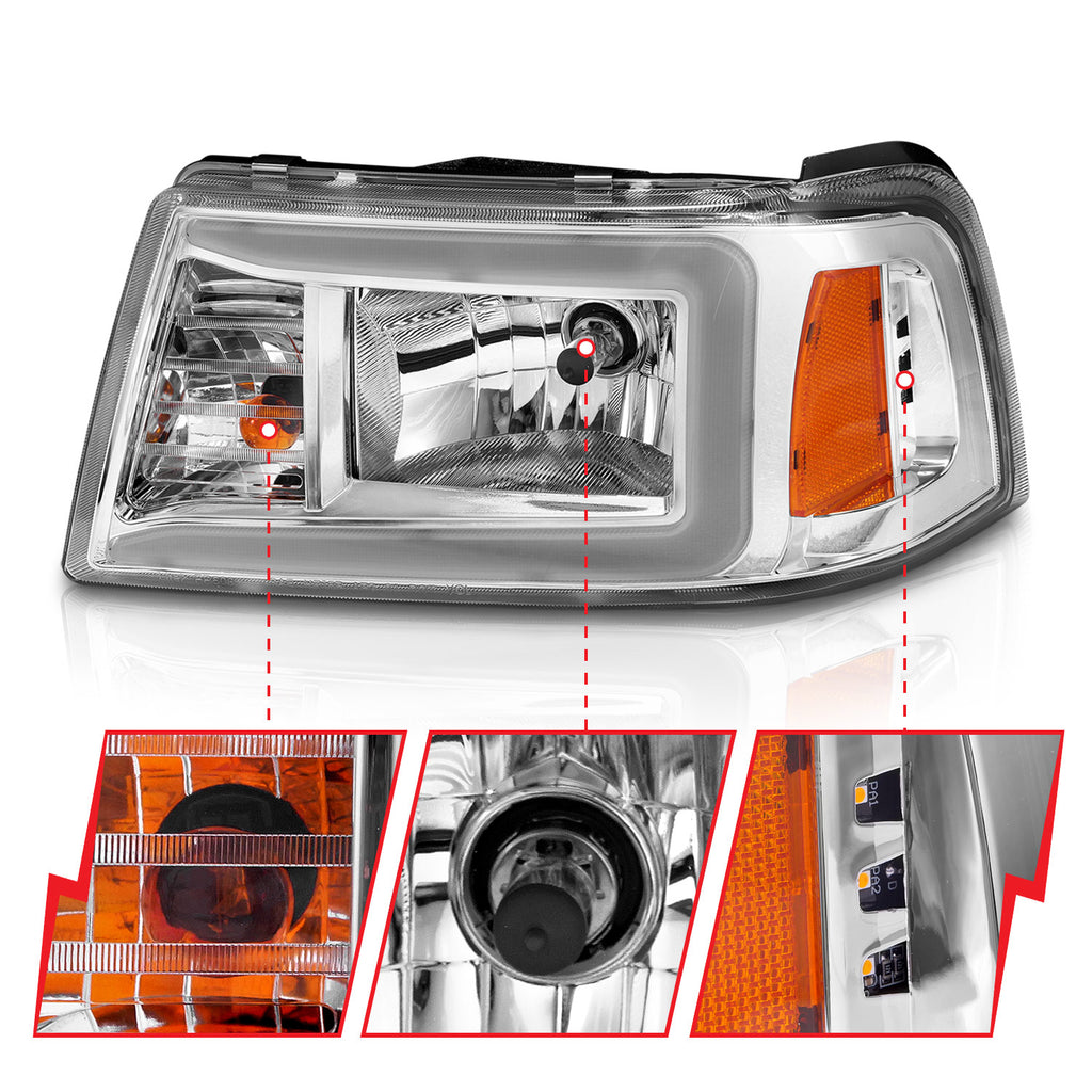 ANZO USA 111512 Crystal Headlight for Select Ford F-100 Ranger, Ford Ranger