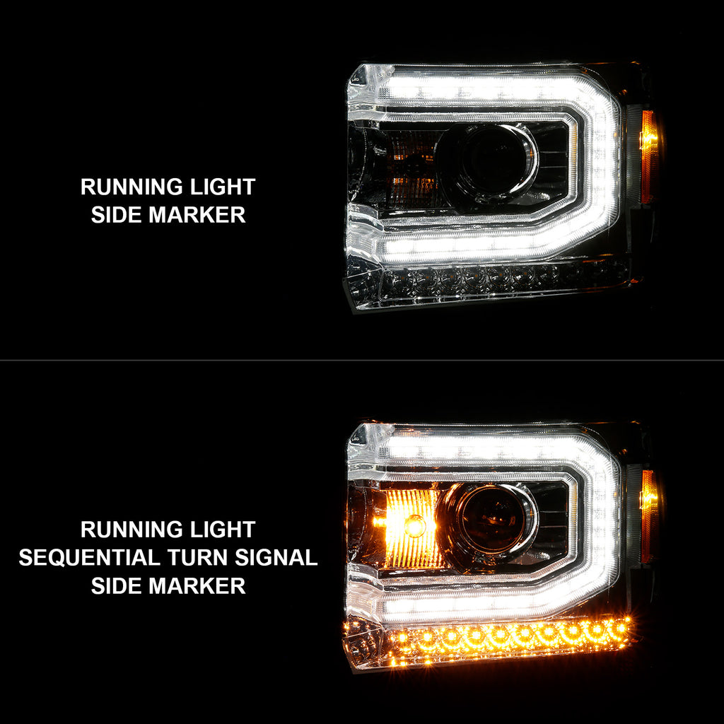 ANZO USA 111514 Projector Headlight for Select GMC Sierra, GMC Sierra 1500, GMC Sierra HD, GMC Sierra HD
