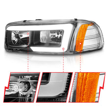 Load image into Gallery viewer, ANZO USA 111522 Crystal Headlight for Select GMC C3500, GMC K3500, GMC Sierra 1500, GMC Sierra Classic, GMC Sierra HD, GMC Sierra HD Classic, GMC Sierra 2500, GMC Sierra HD, GMC Sierra HD Classic, GMC Sierra 3500, GMC Sierra Classic, GMC Yukon, GMC Yukon