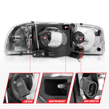 Load image into Gallery viewer, ANZO USA 111522 Crystal Headlight for Select GMC C3500, GMC K3500, GMC Sierra 1500, GMC Sierra Classic, GMC Sierra HD, GMC Sierra HD Classic, GMC Sierra 2500, GMC Sierra HD, GMC Sierra HD Classic, GMC Sierra 3500, GMC Sierra Classic, GMC Yukon, GMC Yukon