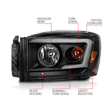 Load image into Gallery viewer, ANZO USA 111526 Crystal Headlight for Select Dodge Ram 1500, Dodge Ram 2500, Dodge Ram