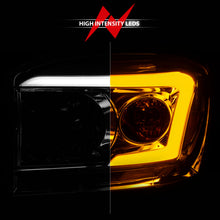 Load image into Gallery viewer, ANZO USA 111527 CRYSTAL HEADLIGHT W/ LIGHT BAR SWITCHBACK CHROME HOUSING CLEAR LENS for Select Dodge Ram 1500, Dodge Ram 2500, Dodge Ram