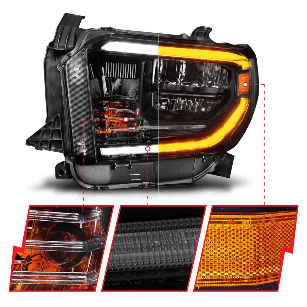 ANZO USA 111533 LED Crystal Headlight for Select Toyota Tundra