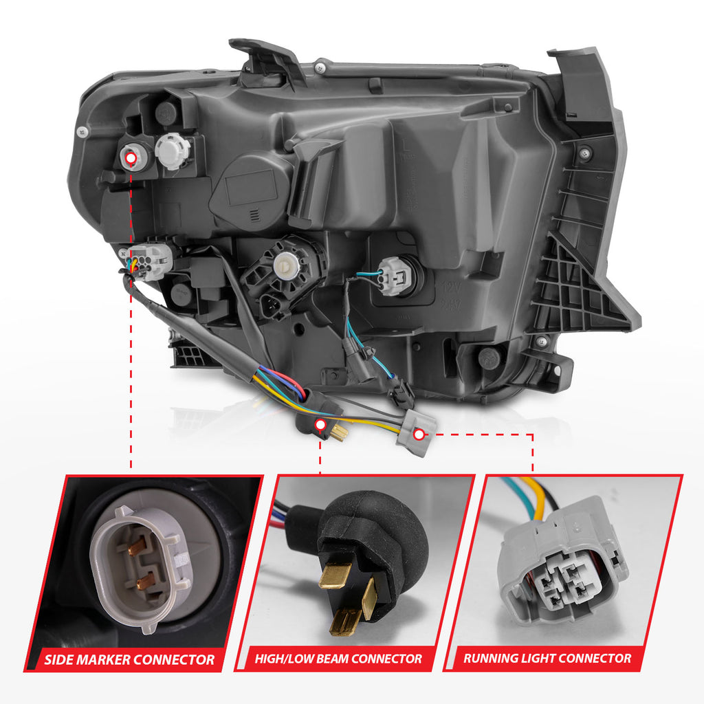 ANZO USA 111533 LED Crystal Headlight for Select Toyota Tundra
