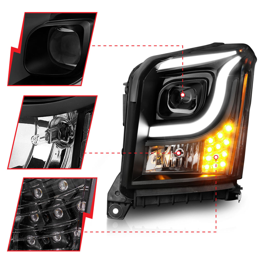 ANZO USA 111535 Projector Headlight for Select GMC Yukon, GMC Yukon XL